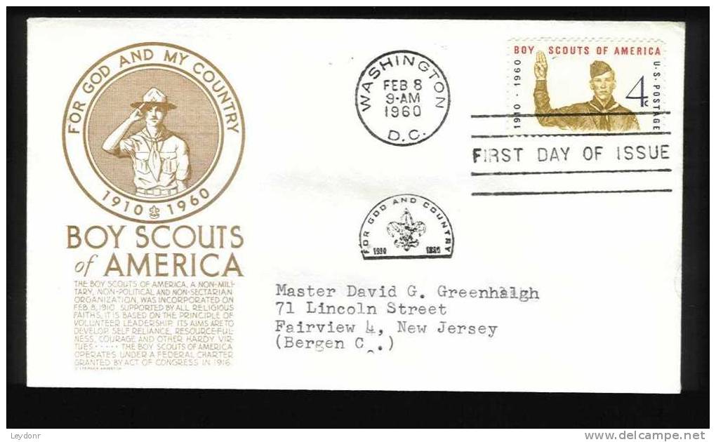 FDC Boy Scouts Of America - Washington Feb 8, 1960 - Other & Unclassified