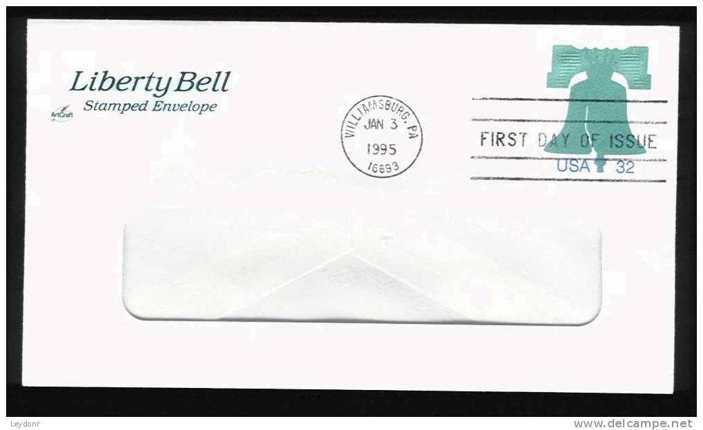 FDC Liberty Bell - Stamped Envelope Jan 3, 1995 - 1991-2000