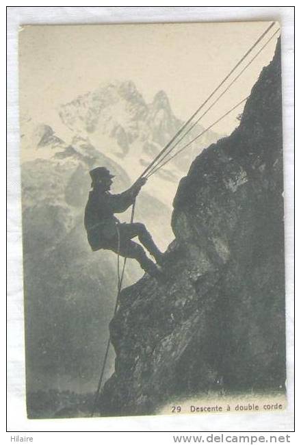 Cpa 74 DESCENTE DOUBLE CORDE Alpinisme - Alpinisme