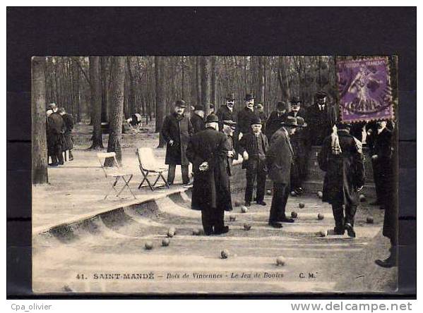 94 SAINT MANDE Bois De Vincennes, Jeu De Boules, Pétanque, Très Animée, Beau Plan, Ed CM 41, 192? - Saint Mande