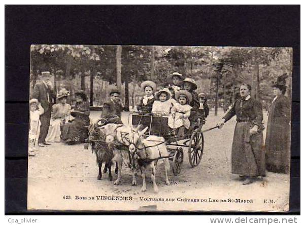94 SAINT MANDE Bois De Vincennes, Voitures Aux Chèvres, Lac De St Mandé, Très Beau Plan, Ed EM 423, 1919 - Saint Mande