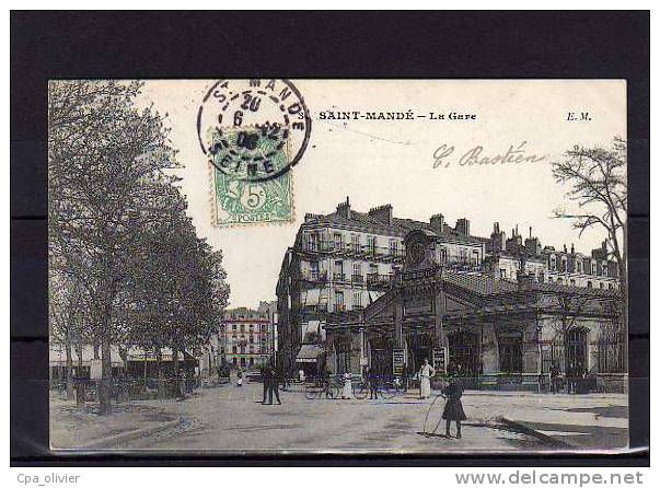 94 SAINT MANDE Gare, Extérieur, Animée, Ed EM 3, 1906 - Saint Mande