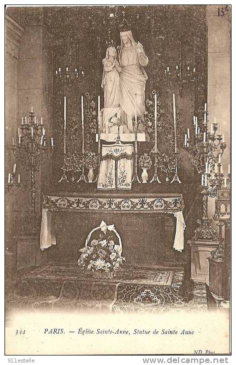 75 Paris -église Sainte Anne ,statue De Sainte Anne - Arrondissement: 13