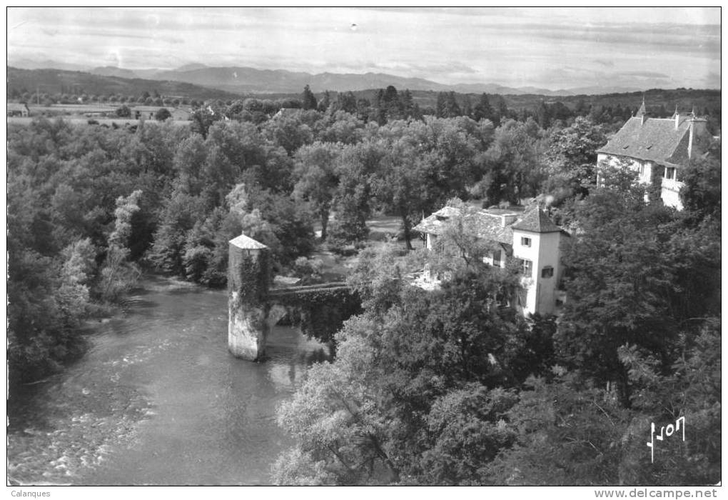 CPSM Sauveterre De Béarn - Le Gove D´Oloron Et Le Vieux Pont De La Légende Vus Des Terrasses - Sauveterre De Bearn