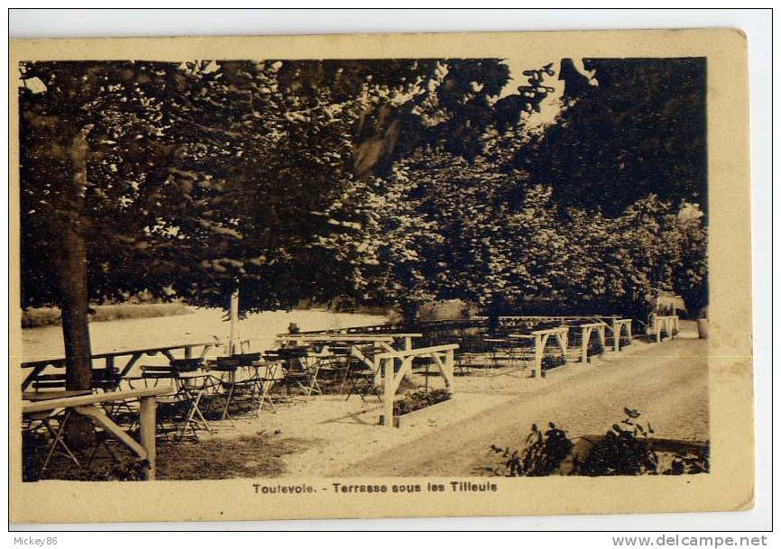 GOUVIEUX---TOUTEVOIE--1934--Hotel-restaurant Des Bords De L'Oise Et De La Nonette--Terrasse Sous Les Tilleuls, Carte Pub - Gouvieux