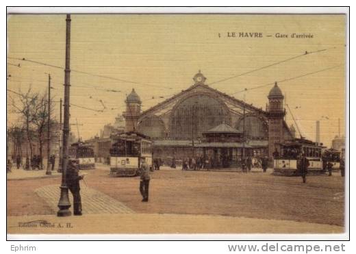 LE HAVRE - Tramways - Belle Carte Toilée - Cliché A.H. - Station