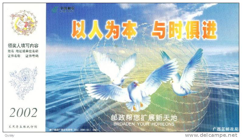 Bird Dove Pigeon   ,    Pre-stamped Card , Postal Stationery - Palomas, Tórtolas