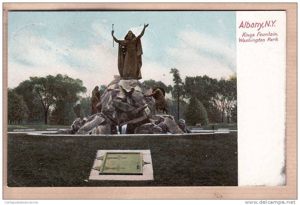 ALBANY KINGS FOUNTAIN WASHINGTON PARK NEW YORK  Published HC LEIGHTON Co PORTLAND N°839 -3132A - Albany