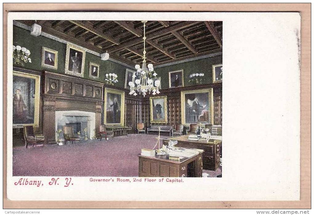 ALBANY GOVERNOR' S ROOM 2nd FLOOR Of CAPITOL 1900-1910s Published HC LEIGHTON Co PORTLAND N°285 -3128A - Albany