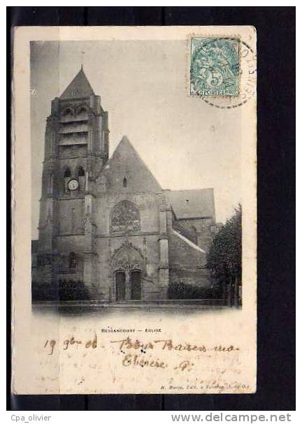 95 BESSANCOURT (envs Taverny) Eglise, Ed Marin, 1906, Dos 1900 - Autres & Non Classés