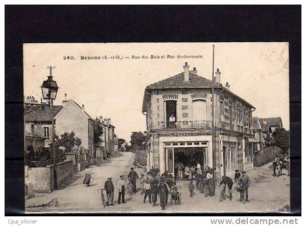 95 BEZONS Rue Des Bois, Rue St Germain, Très Animée, Ed LPG 260, 191? - Bezons