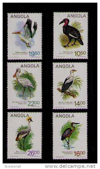OISEAUX / Birds Of ANGOLA (Bucorvus Leadbeateri+Gypohierax+Ardea Goliath+Pelecanus Onocrotalus) Set  Compl.6v MINT*sp674 - Pelícanos