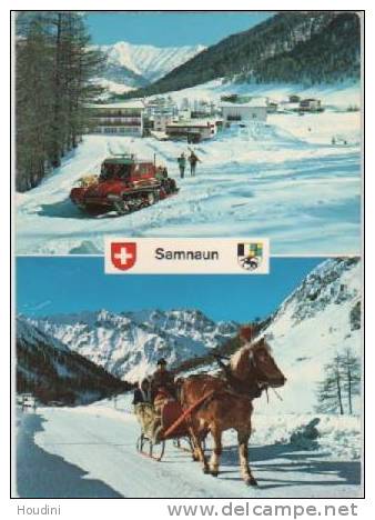Schweiz - Switzerland - Suisse  : Samnaun - Raupenfahrzeug Und Pferdeschlittenfahrt - Samnaun