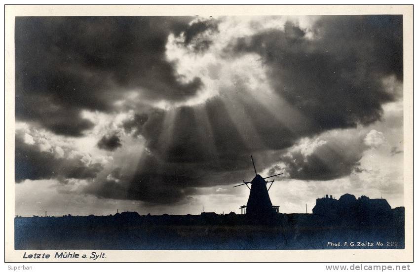 LETZTE MÜHLE A. SYLT / DERNIER MOULIN À VENT De SYLT - CARTE ´VRAIE PHOTO´ - ANNÉE: ENV. 1929 (a-834) - Sylt