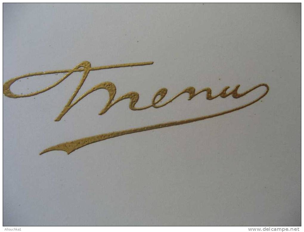 MENU VIERGE  A REMPLIR MOT MENU EN RELIEF COULEUR "OR" - Menus