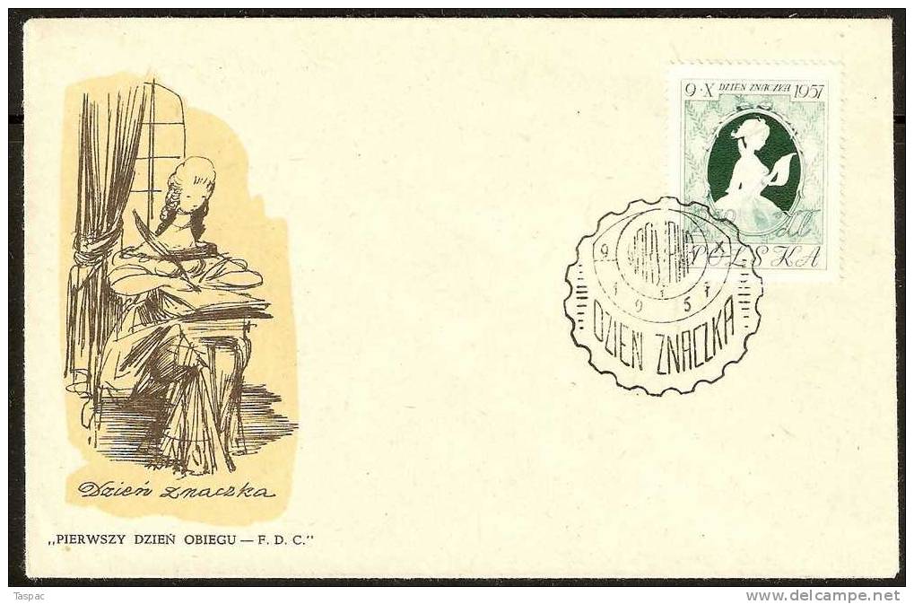 Poland 1957 FDC Mi# 1030 - Stamp Day - FDC