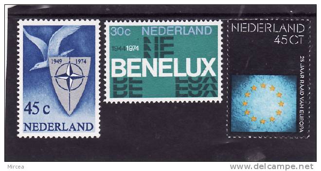Pays-Bas 1974 - Yv.no. 1006/8 Neufs** - Unused Stamps