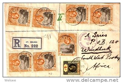 STH005 /St. Helena,  Georg V, Mehrfach, Nach Windhuk, SWA 1917,zensiert. (Brief, Cover, Lettr, Lettre) - St. Helena