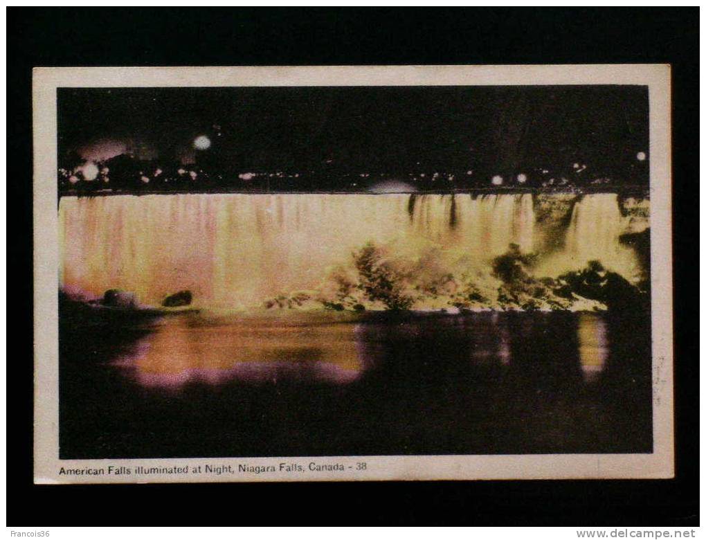 Niagara Falls Illuminated At Night - 1948 - Chutes Du Niagara