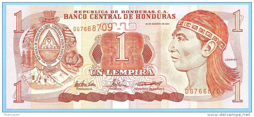 Honduras 1 Lempira 2004 UNC Uncirculated Neuf Lempiras Lampira Lampiras Centavo Centavos Cent - Honduras