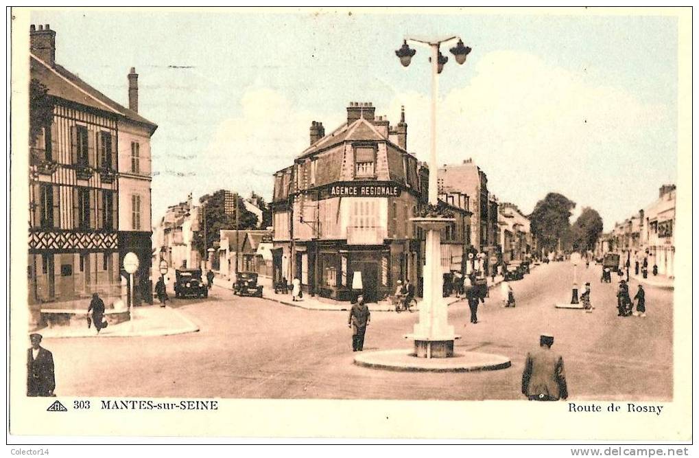 MANTES SUR SEINE ROUTE DE ROSNY 1948 - Mantes La Ville