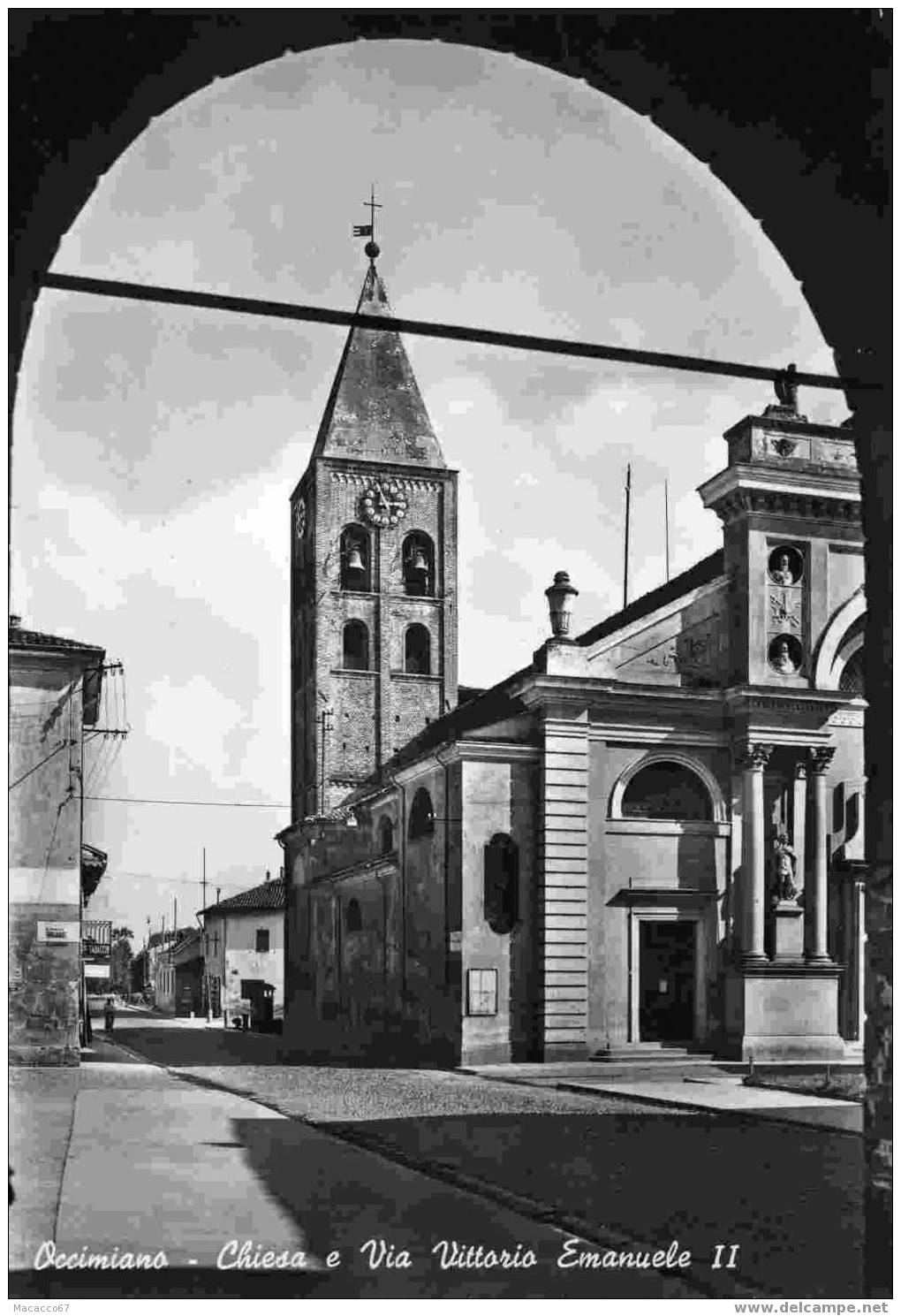 Occimiano (AL) - Chiesa E Via Vittorio Emanuele II - Altri & Non Classificati