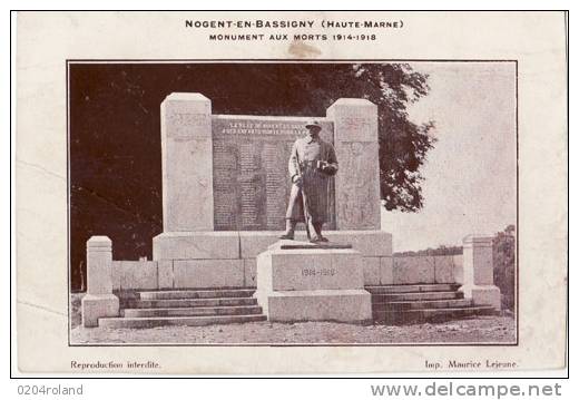 Nogent En Bassigny - Monument Aux Morts 1914 1918 - Nogent-en-Bassigny