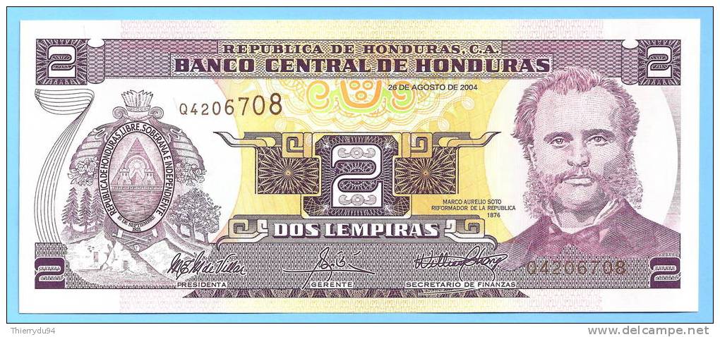 Honduras 2 Lempiras 2004 UNC Uncirculated Neuf Lempira Lampira Lampiras Centavo Centavos Cent - Honduras