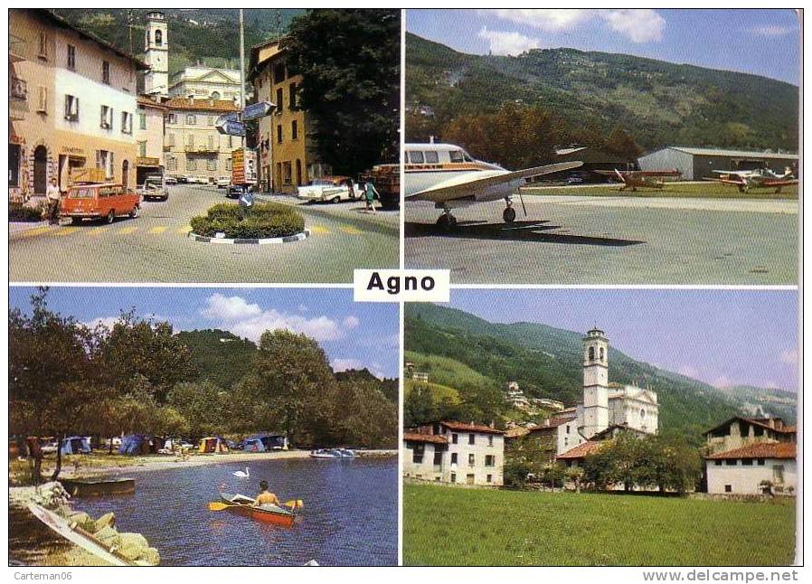 Suisse - Agno - (4 Vues Dont Avions Sur Aérodrome) - Agno