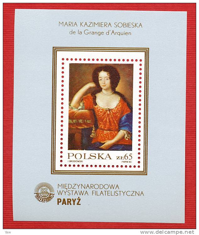 POLONIA  1982  "PHILEXFRANCE ´82". ESPOSIZIONE FILATELICA INTERNAZIONALE. BF YT 96 MNH**. - Blocs & Hojas