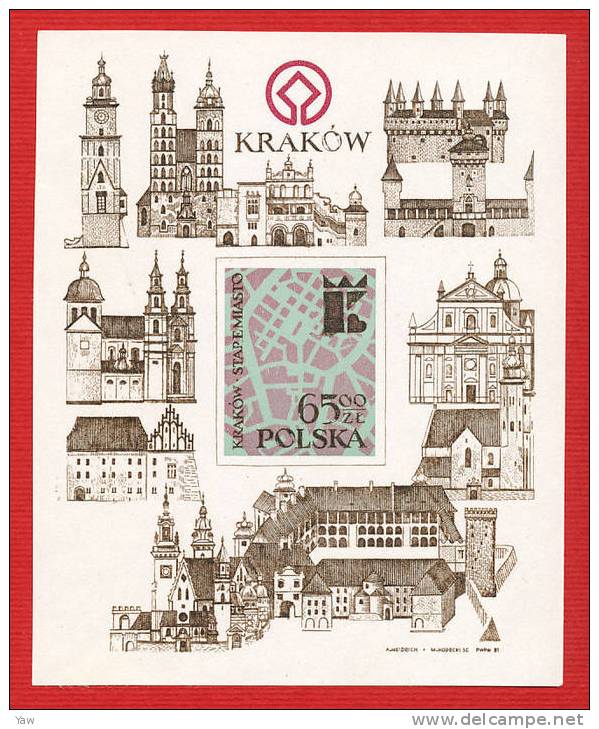 POLONIA  1982  RESTAURO DEI MONUMENTI DI CRACOVIA. BF NON DENTELLATO YT 98 MNH** - Blocs & Feuillets