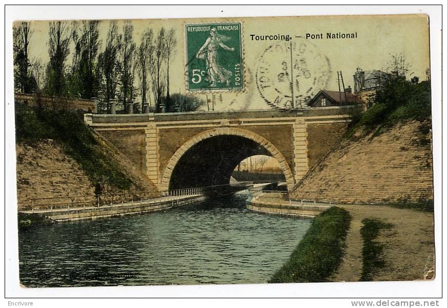 Cpa TOURCOING Le Pont National - Carte Brillante Couleur - Tourcoing