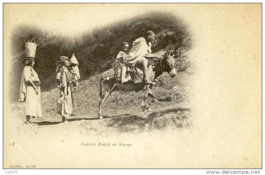 ALGERIE - Famille Kabyle En Voyage - Carte Pionnière - Plaatsen