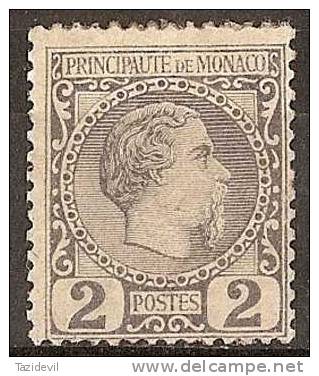 MONACO - 1885 2c Prince Charles III. Scott 2. Mint Hinged * - Autres & Non Classés