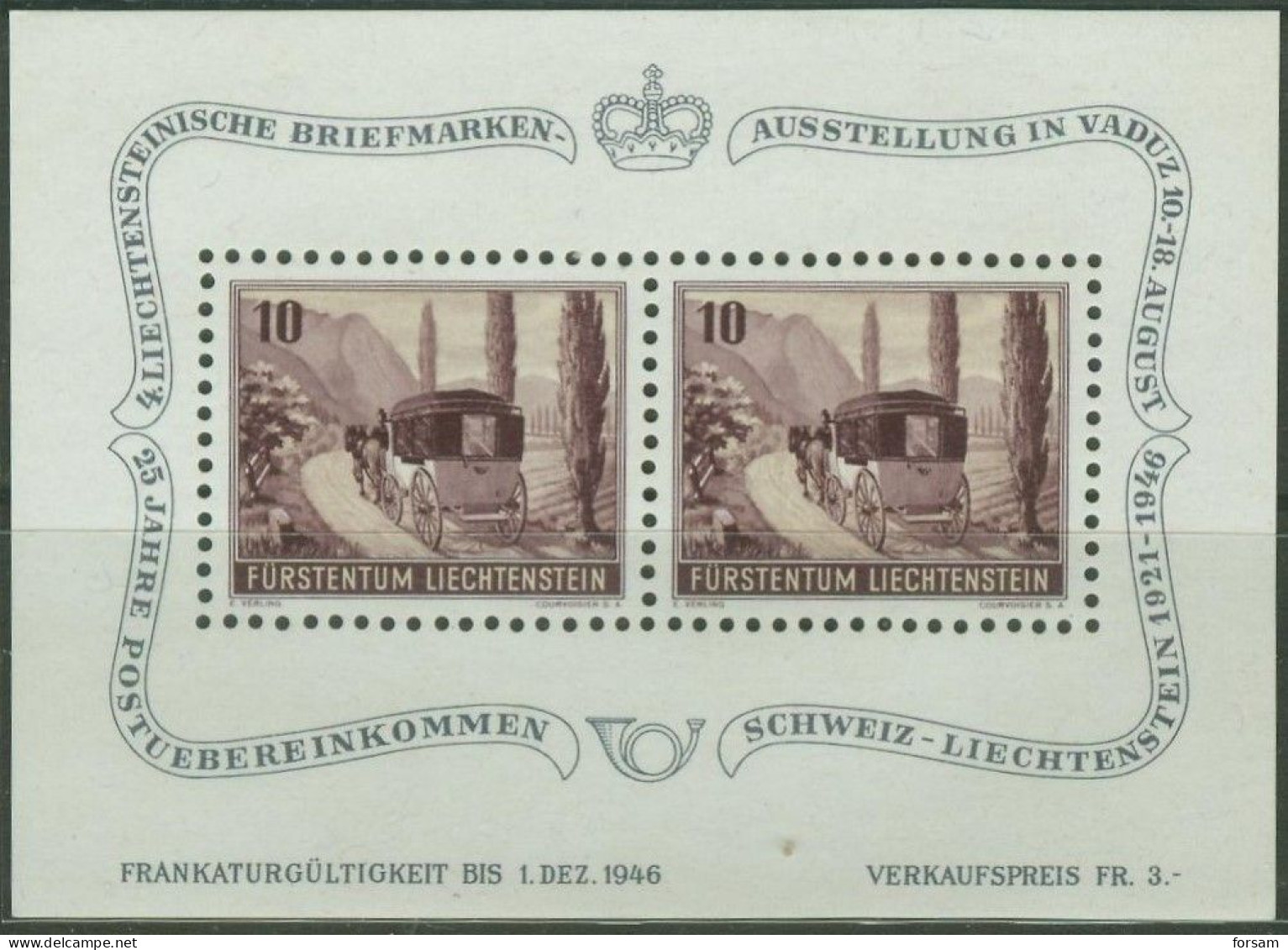 LIECHTENSTEIN..1946..Michel # Block 4...MNH...MiCV - 60 Euro. - Unused Stamps