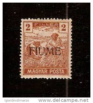 FIUME - 1918 - Valore Nuovo Stl Da 2 F. Emissione Di Ungheria Soprastampato FIUME - In Buone Condizioni - DC1774. - Fiume