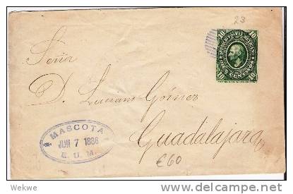 Mex105/  Mexiko -  Brief-GA 10 Cts.  Jun 7 1886, Mascota - Mexiko