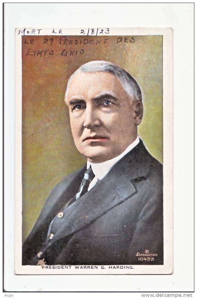 CPA---Amérique >  Etats-Unis ---President  WARREN   G. HARDING - Présidents