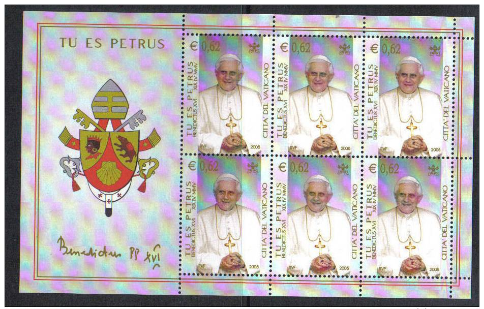 ANT12 - VATICANO Sheet 2005, Elezione Di Benedetto XVI : I 3 Foglietti  *** - Papi