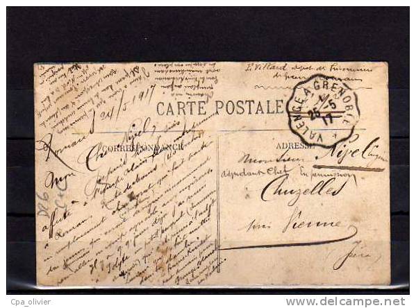 26 ROMANS Place Carnot, Hotel Touvard, Cachet Ambulant Valence à Grenoble, Ed Billion Rey 6, 1917 - Romans Sur Isere