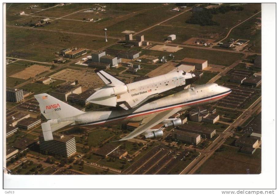 The Johnson Space Center Forms The Backdrop For This Rare Picture Of The Shuttle Challenger, Atop The NASA Modified 747 - Space