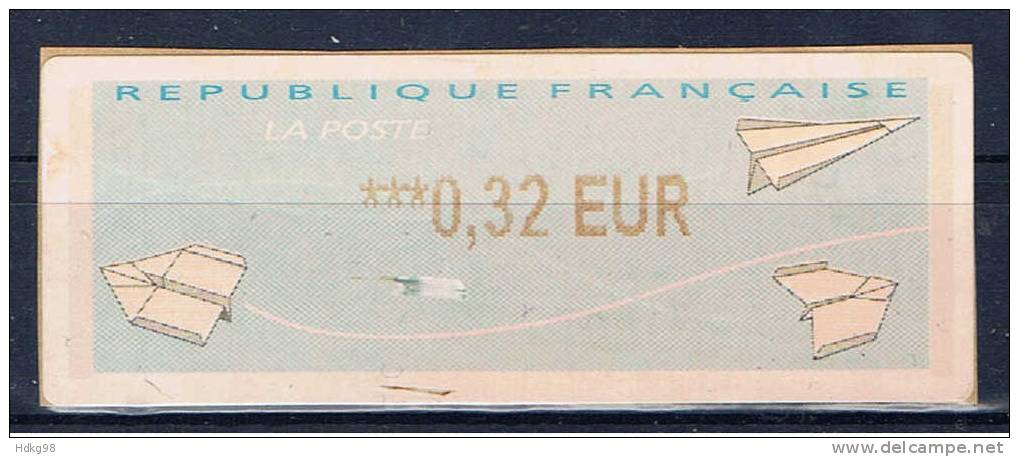 F ATM Frankreich 2002 Mi 23 0.32 € Papierflieger - 2000 Type « Avions En Papier »