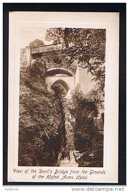 Early Postcard View Of The Devil's Bridge From The Grounds Of The Hafod Arms Hotel Cardigan Wales - Ref B139 - Cardiganshire