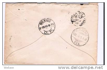Mex064/ Mexico,  Ziffermarke 1895, Nach Norwegen (Brief , Cover, Lettre) - Mexiko