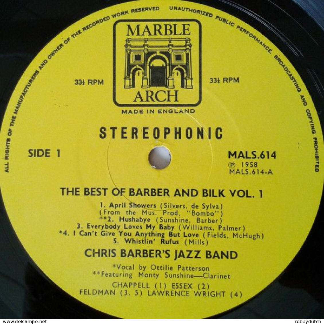 * LP * CHRIS BARBER & ACKER BILK - THE BEST OF BARBER & BILK (England 1966) - Jazz