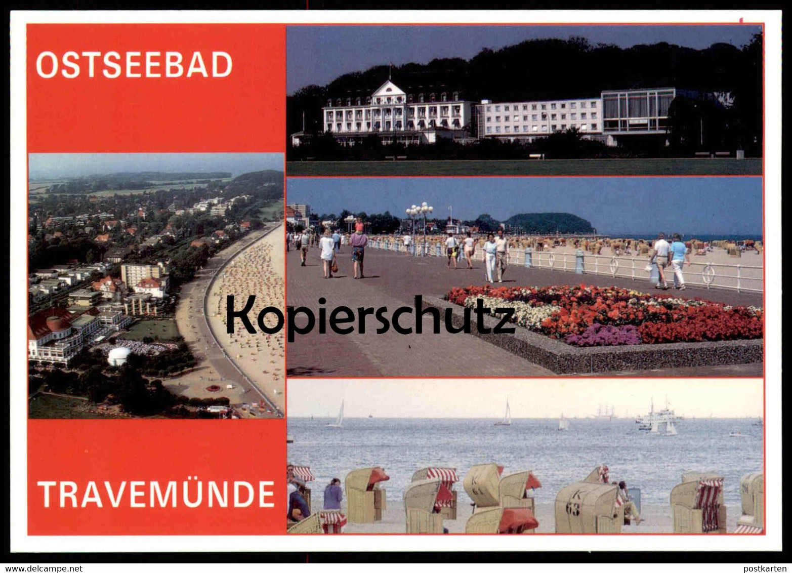 POSTKARTE TRAVEMÜNDE BLUMEN Flowers Fleurs Strandkorb Beach Chair Luebeck-Travemuende Cpa Postcard AK Ansichtskarte - Lübeck-Travemünde