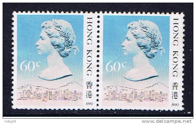 HK+ 1987 Mi 509 III OG Königin Elizabeth II. (Paar) - Unused Stamps