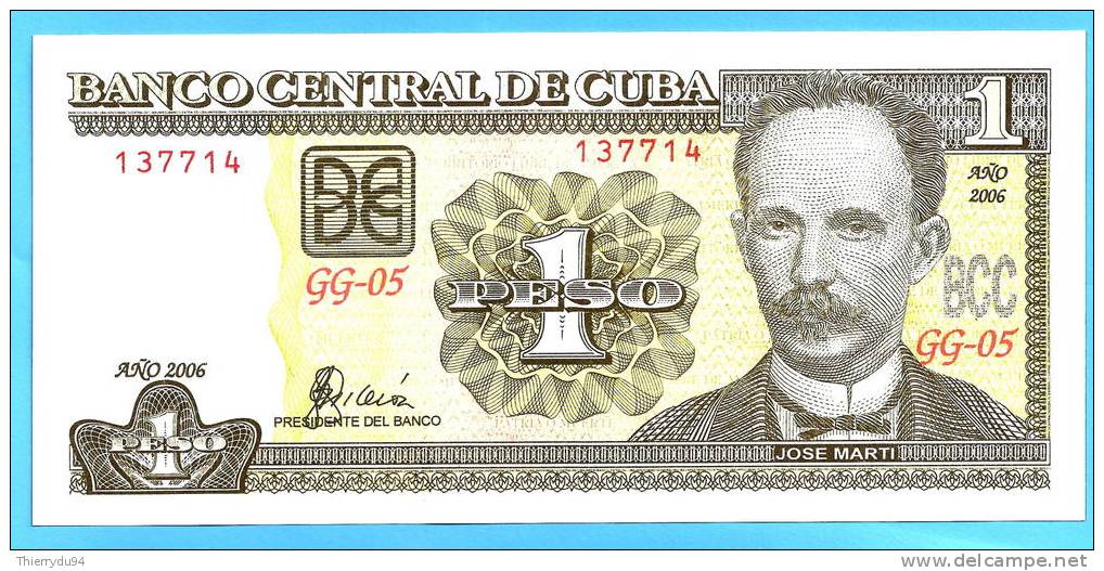 Cuba 1 Peso 2006 UNC Jose Marti Kuba 2006 Pesos Neuf Non Circulé. - Cuba
