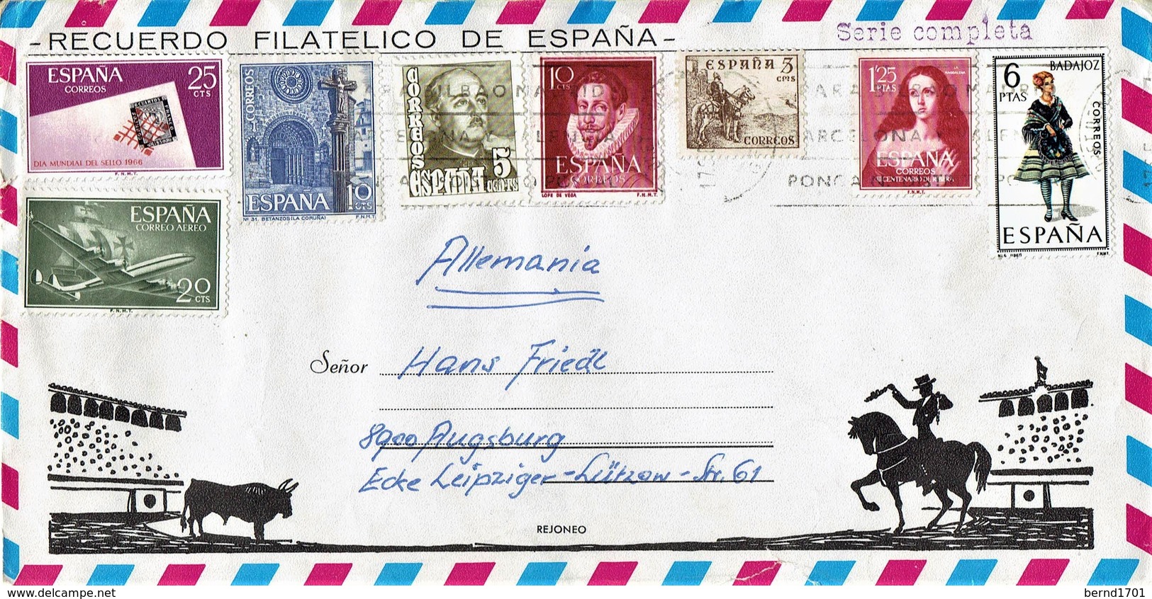 Spanien / Spain - Umschlag Echt Gelaufen / Cover Used (c510) - Briefe U. Dokumente