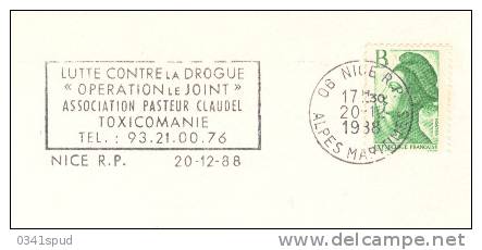 1988 France  06 Nice  Drogue  Droga  Drug  Sur Lettre éntiere - Drugs